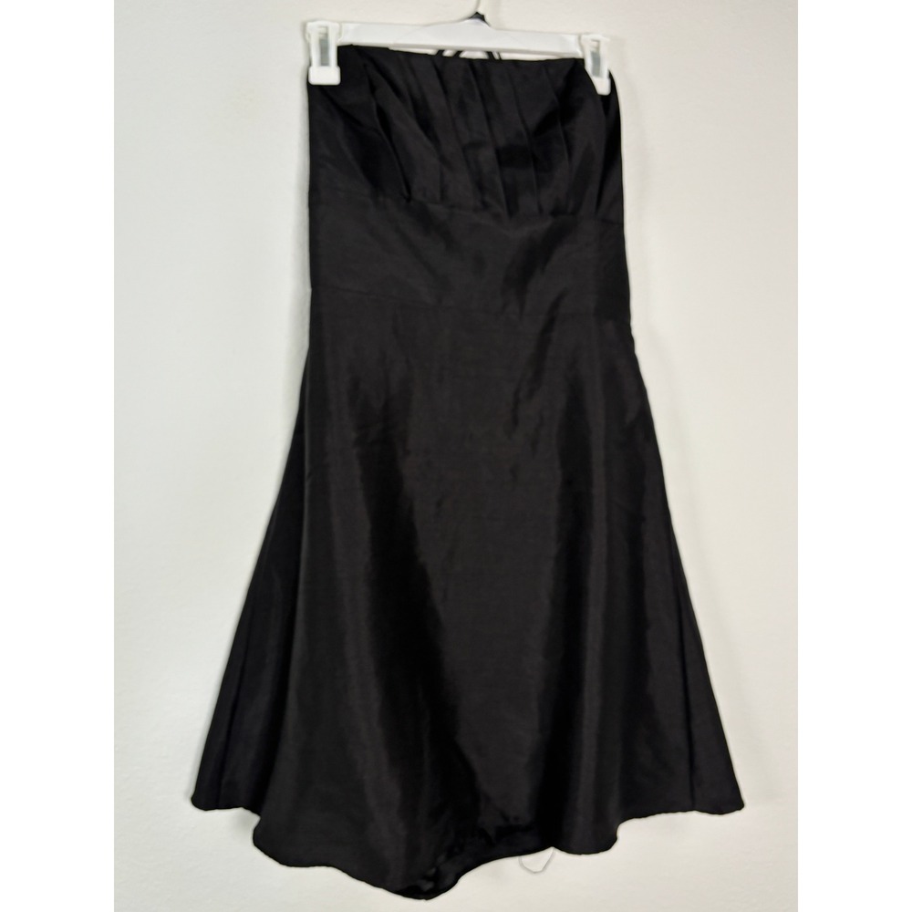 WTOO by Watters & Watters Black Strapless Pleated Cocktail Dress‎ Size 10
